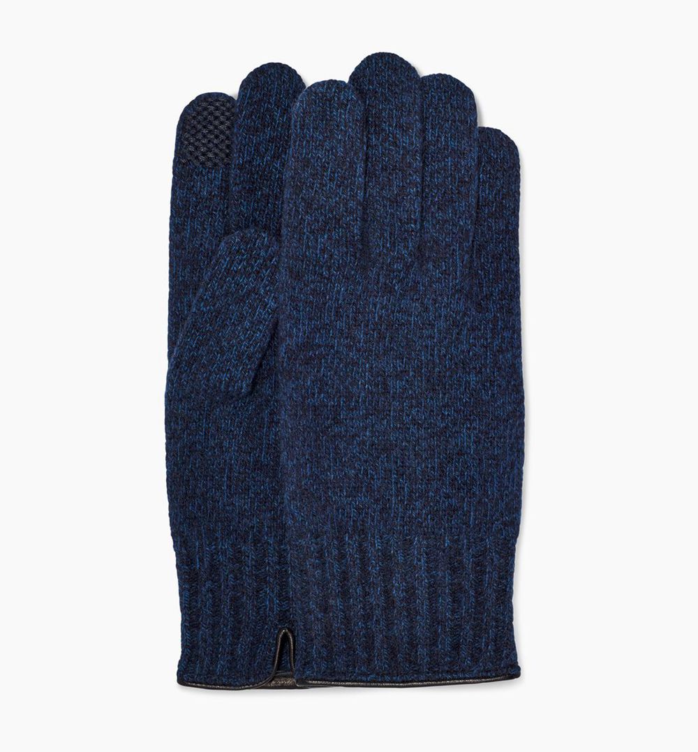 Ugg Eastwood Rib Knit - Mens Gloves - Blue - NZ (5031HYBAS)